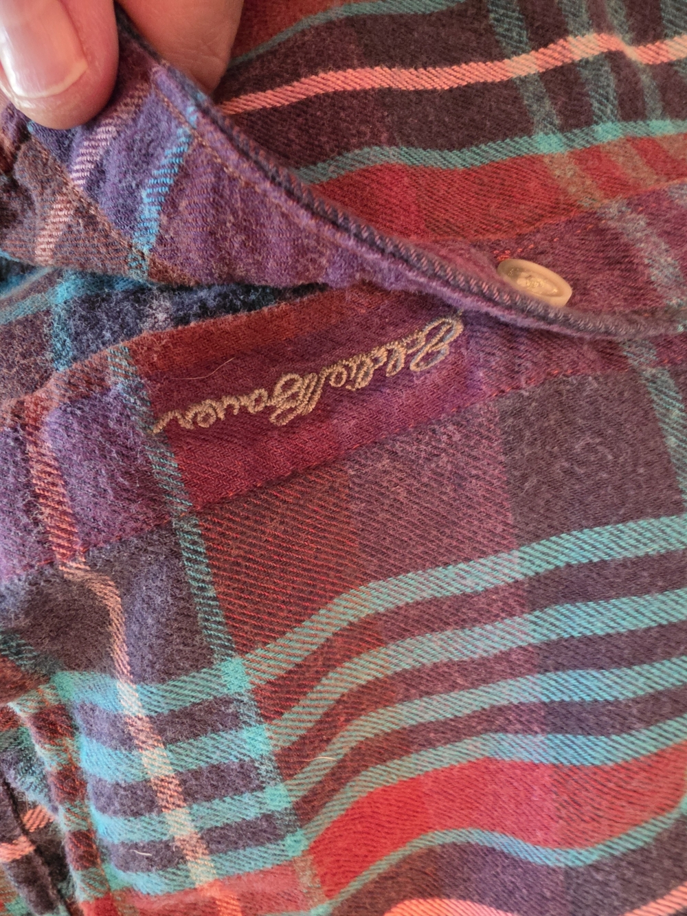 Eddie Bauer Plaid Flannel Button Down Shirt Women's Size TXL Tall XL Cozy - Picture 7 of 7